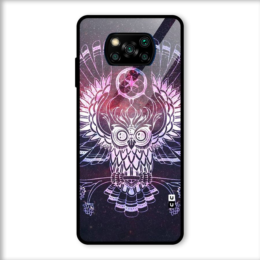 Owl Quirk Swag Glass Back Case for Poco X3
