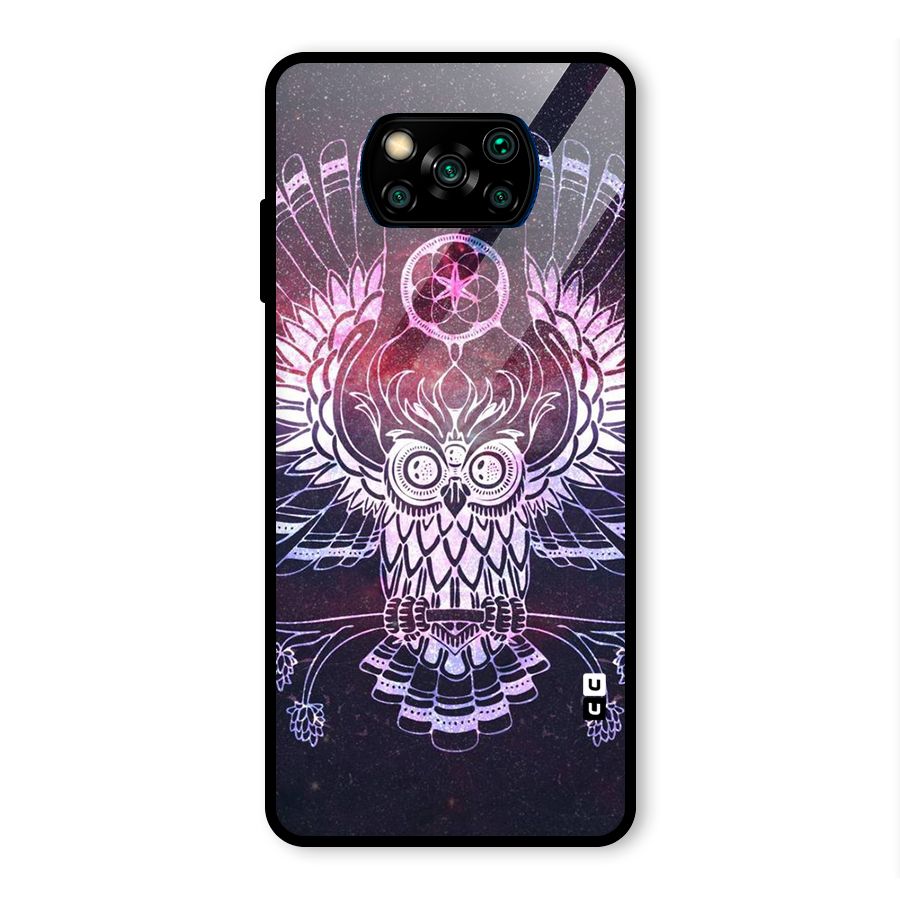 Owl Quirk Swag Glass Back Case for Poco X3 Pro