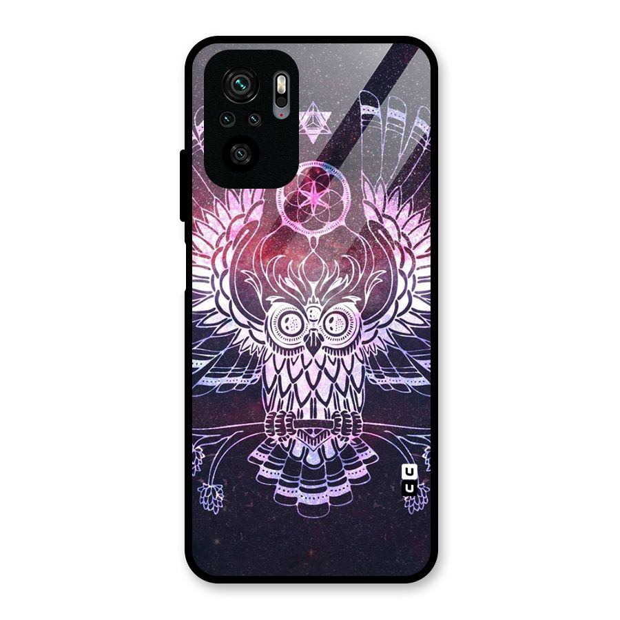 Owl Quirk Swag Glass Back Case for Redmi Note 10S