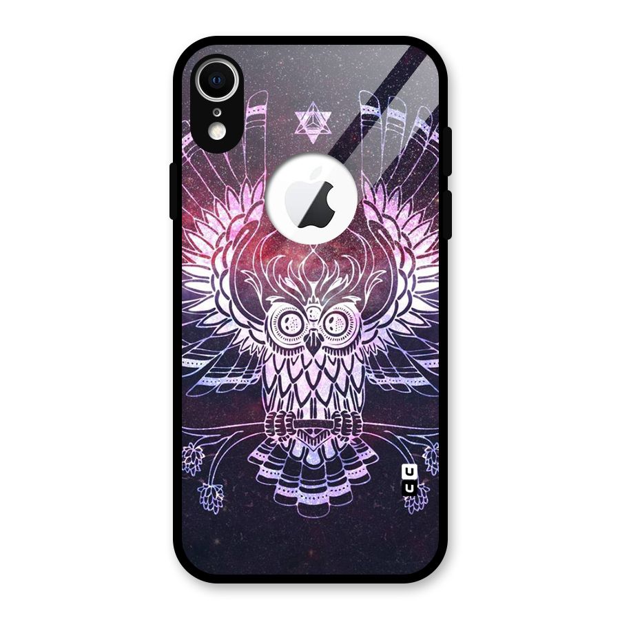 Owl Quirk Swag Glass Back Case for iPhone XR Logo Cut