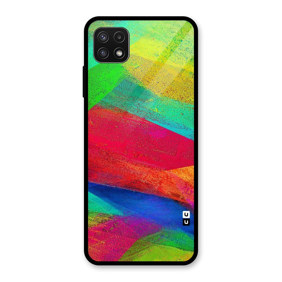 Paint Art Pattern Glass Back Case for Galaxy A22 5G