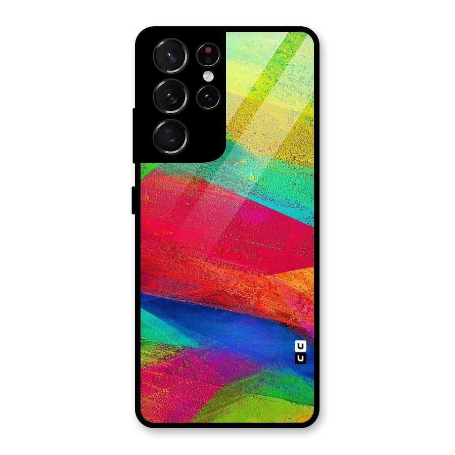 Paint Art Pattern Glass Back Case for Galaxy S21 Ultra 5G