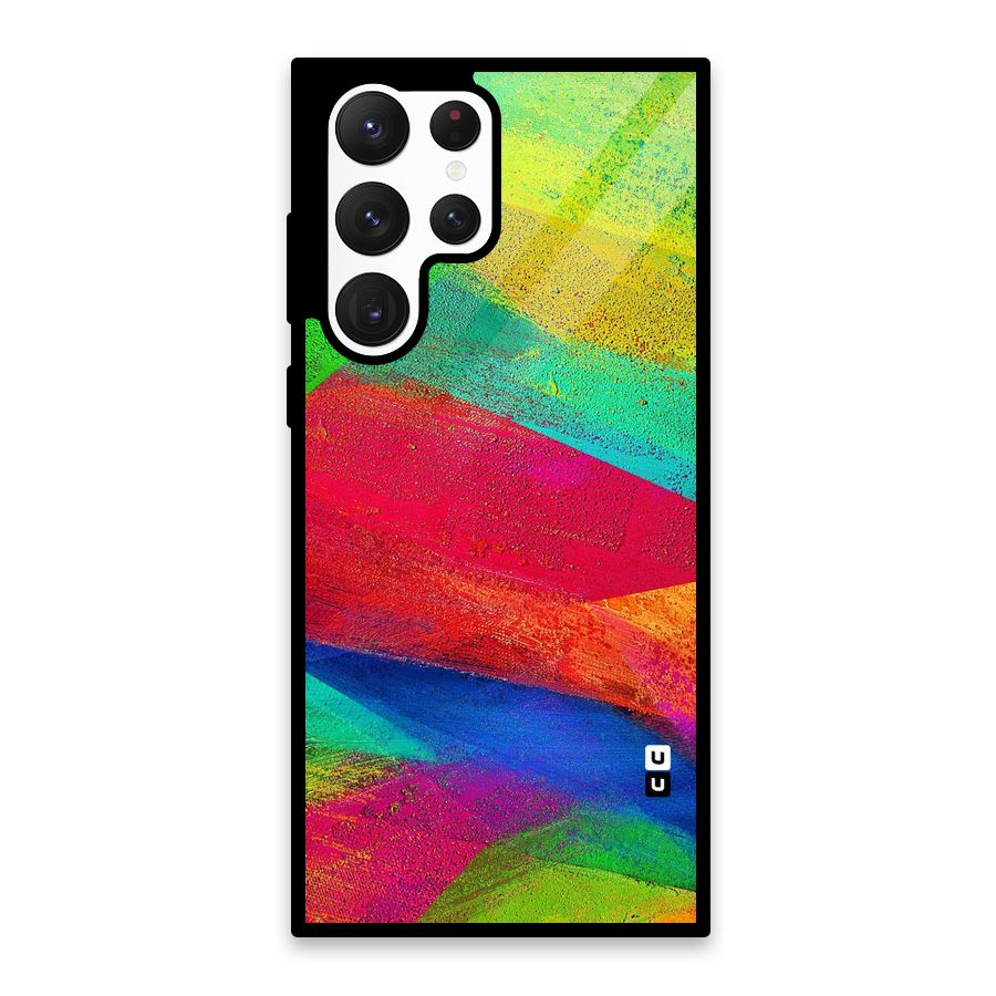Paint Art Pattern Glass Back Case for Galaxy S22 Ultra 5G