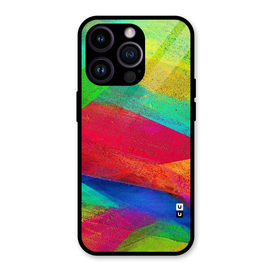 Paint Art Pattern Glass Back Case for iPhone 14 Pro