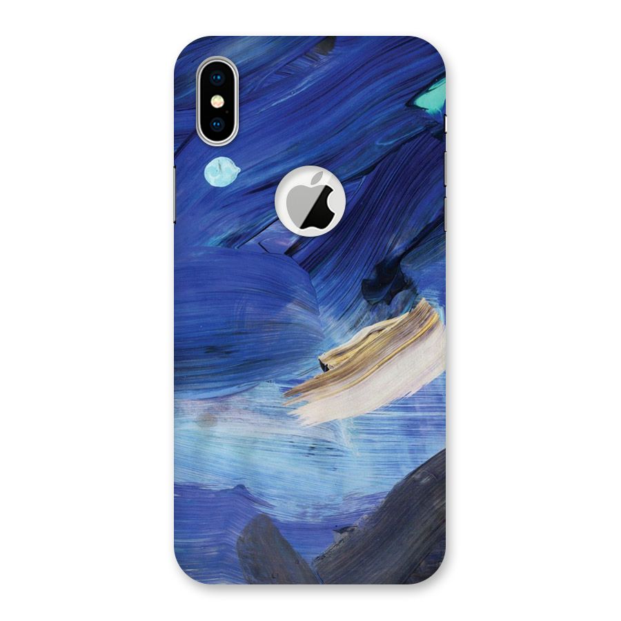 Paint Brush Strokes Back Case for iPhone XS Logo Cut