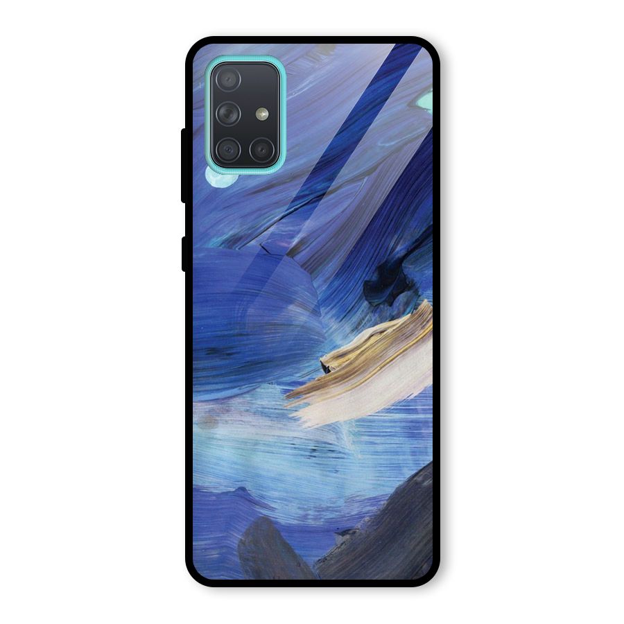 Paint Brush Strokes Glass Back Case for Galaxy A71