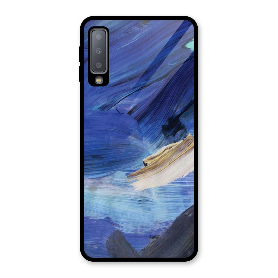 Paint Brush Strokes Glass Back Case for Galaxy A7 (2018)