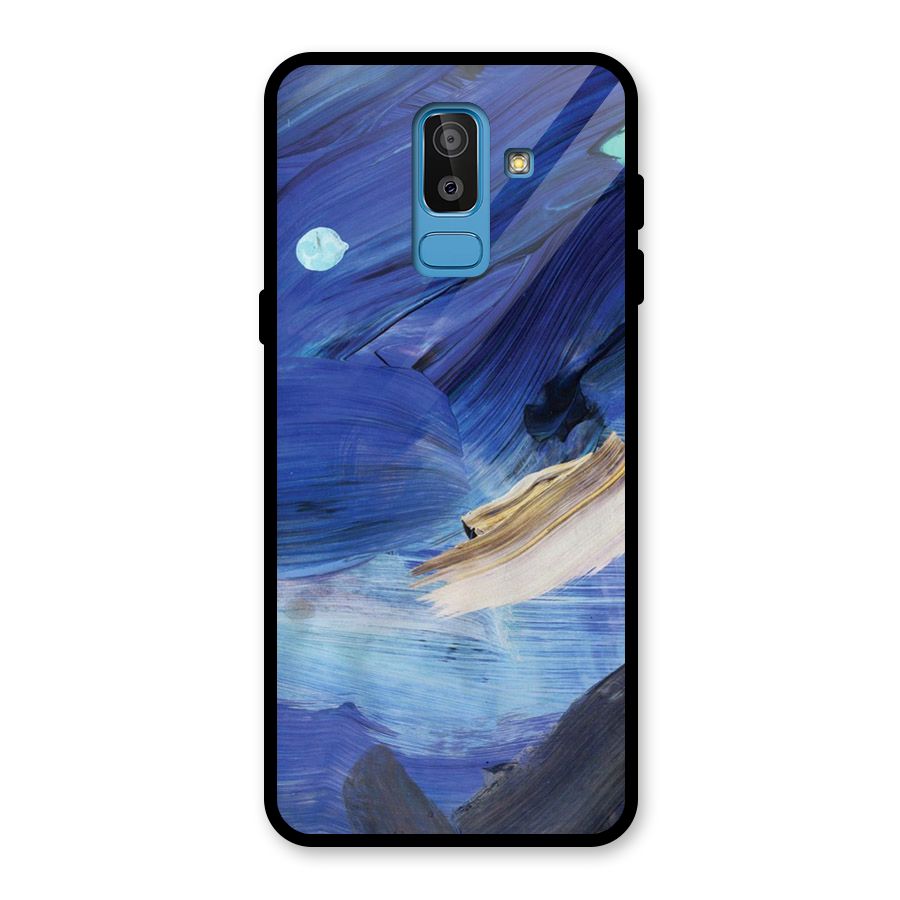 Paint Brush Strokes Glass Back Case for Galaxy J8