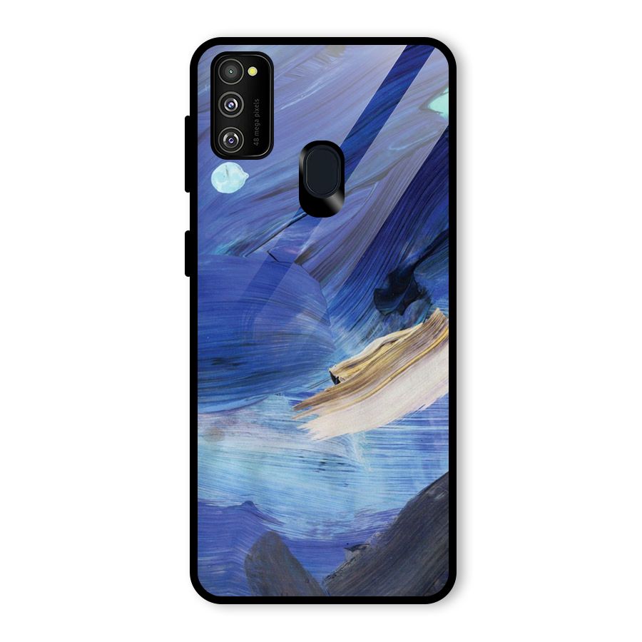 Paint Brush Strokes Glass Back Case for Galaxy M30s