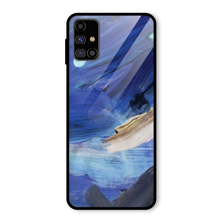 Paint Brush Strokes Glass Back Case for Galaxy M31s
