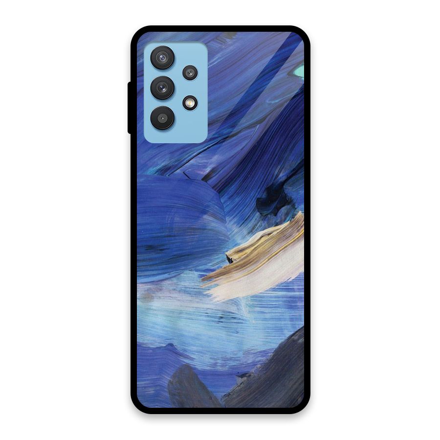 Paint Brush Strokes Glass Back Case for Galaxy M32 5G