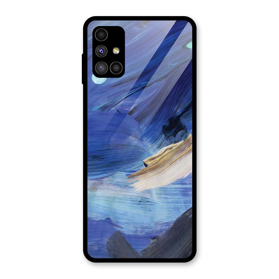 Paint Brush Strokes Glass Back Case for Galaxy M51