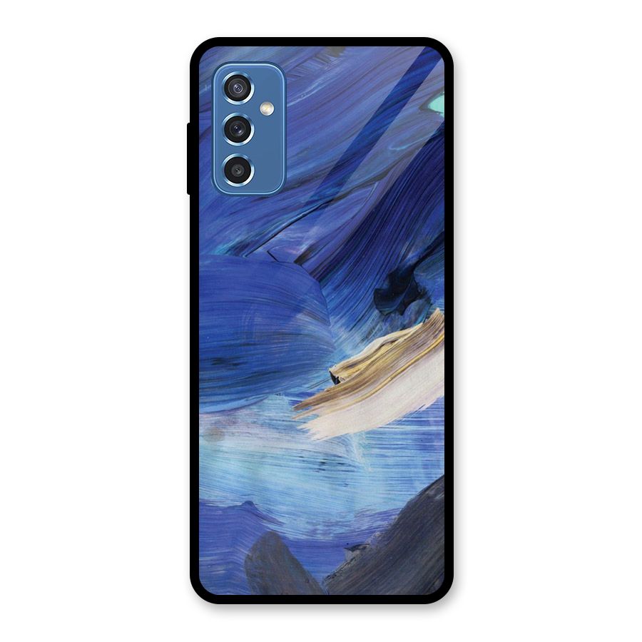 Paint Brush Strokes Glass Back Case for Galaxy M52 5G