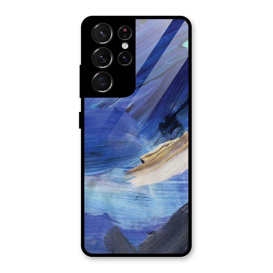 Paint Brush Strokes Glass Back Case for Galaxy S21 Ultra 5G
