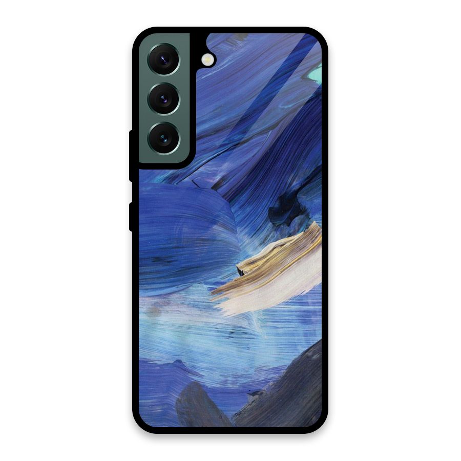 Paint Brush Strokes Glass Back Case for Galaxy S22 5G