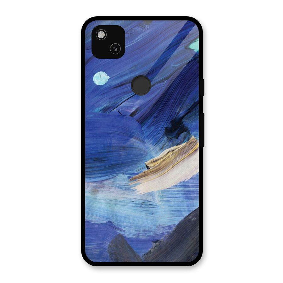 Paint Brush Strokes Glass Back Case for Google Pixel 4a