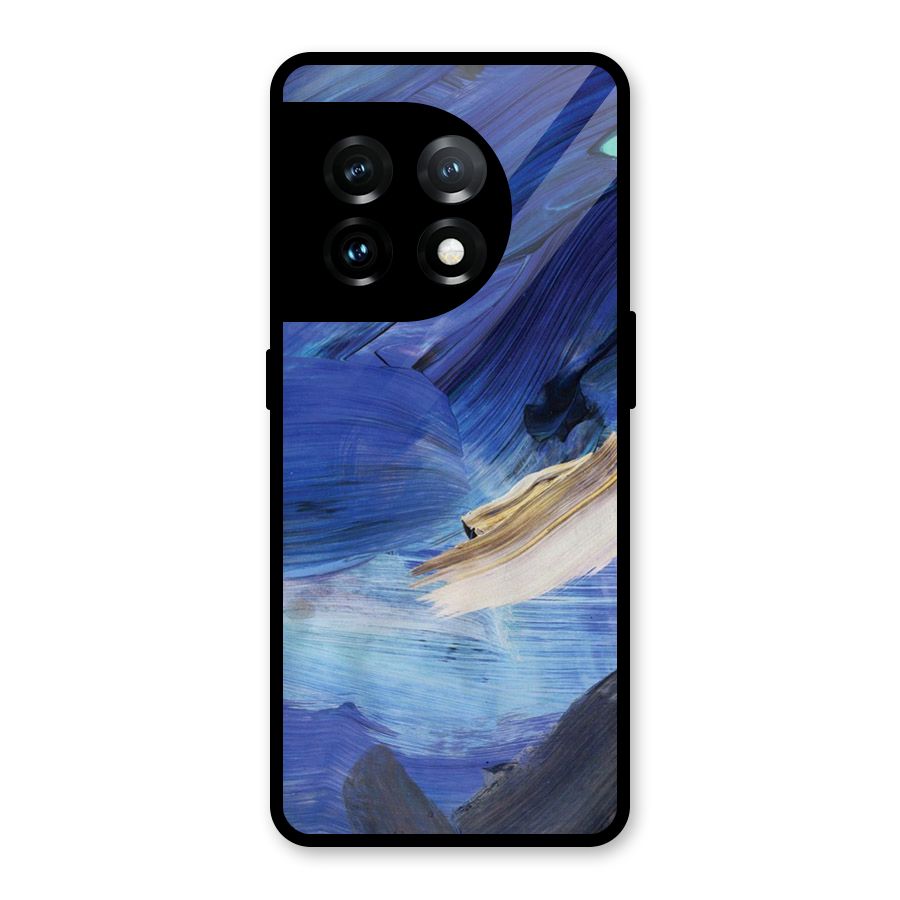 Paint Brush Strokes Glass Back Case for OnePlus 11