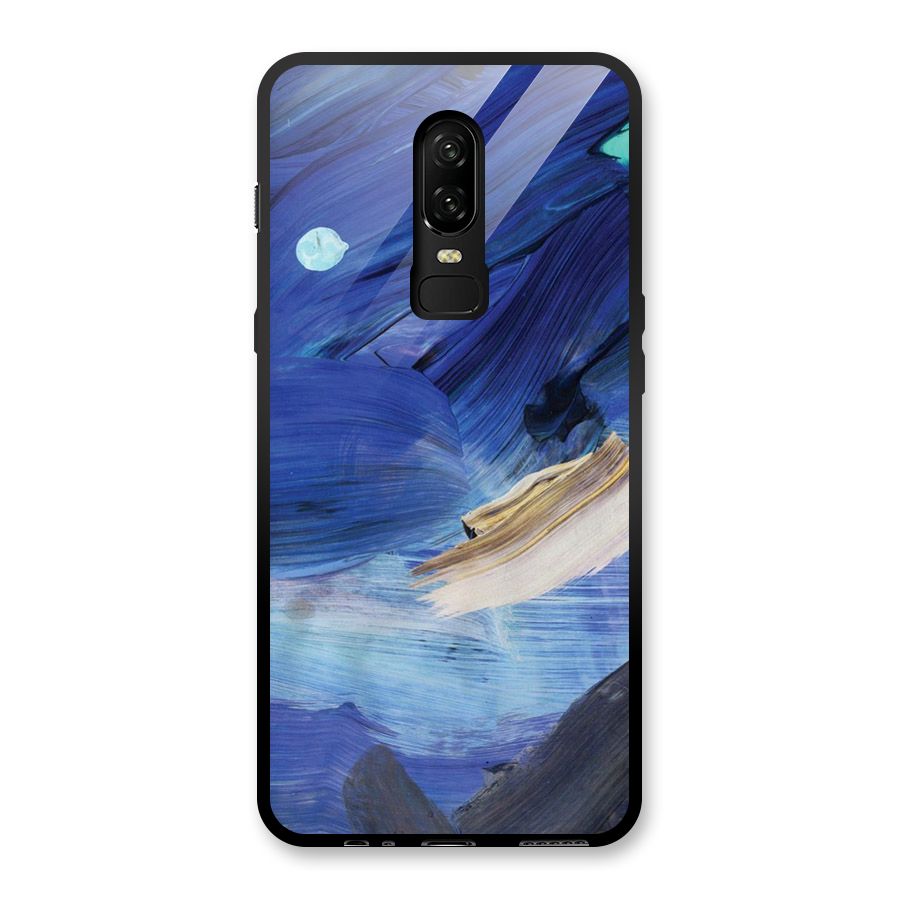 Paint Brush Strokes Glass Back Case for OnePlus 6