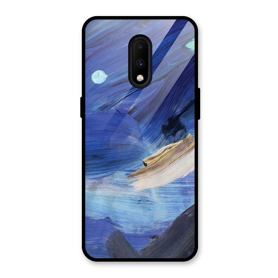 Paint Brush Strokes Glass Back Case for OnePlus 7