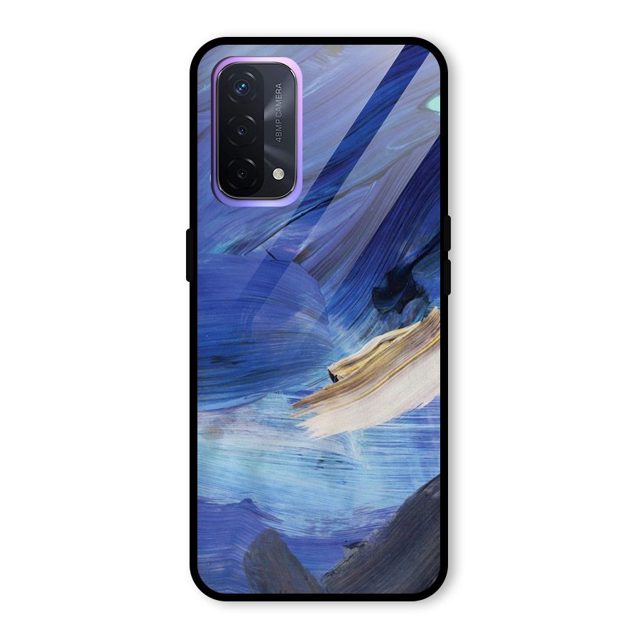 Paint Brush Strokes Glass Back Case for Oppo A74 5G