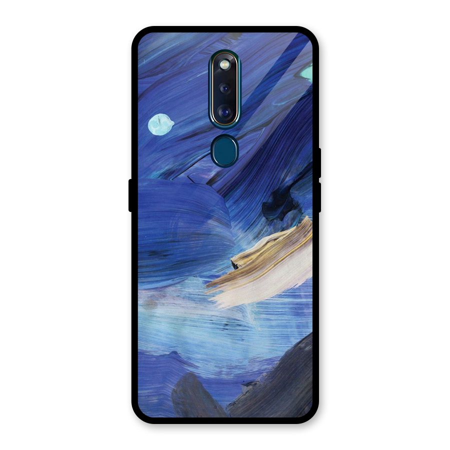 Paint Brush Strokes Glass Back Case for Oppo F11 Pro