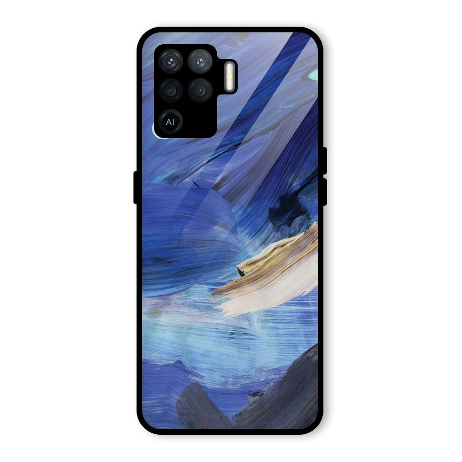 Paint Brush Strokes Glass Back Case for Oppo F19 Pro