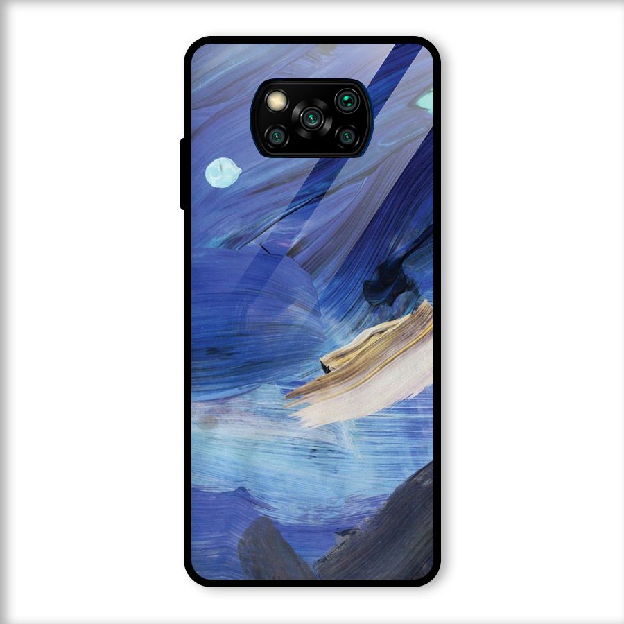 Paint Brush Strokes Glass Back Case for Poco X3