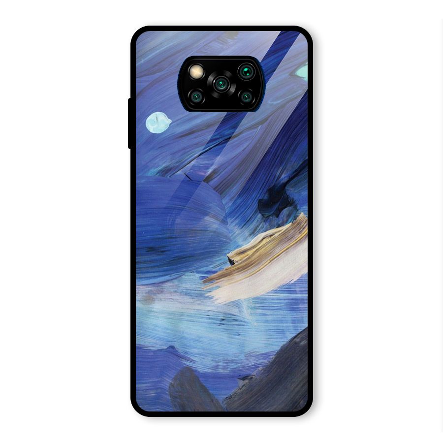 Paint Brush Strokes Glass Back Case for Poco X3 Pro