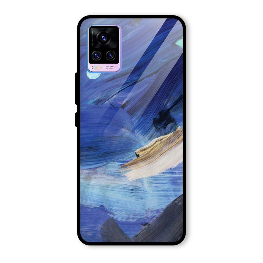 Paint Brush Strokes Glass Back Case for Vivo V20 Pro