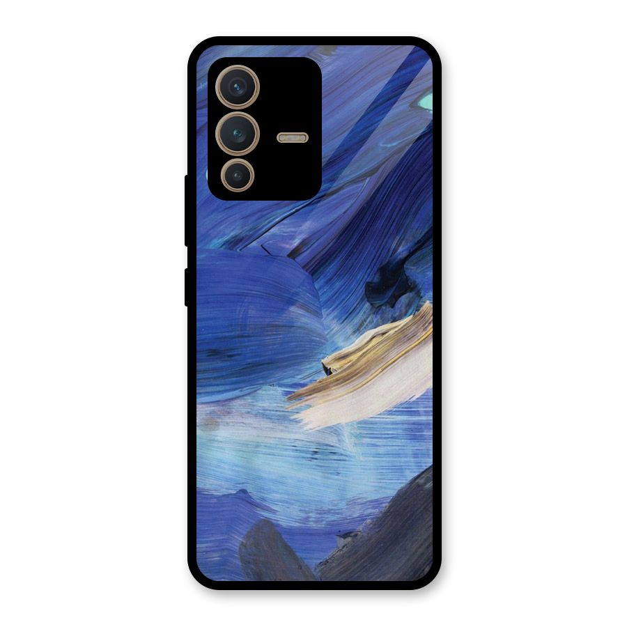 Paint Brush Strokes Glass Back Case for Vivo V23 5G