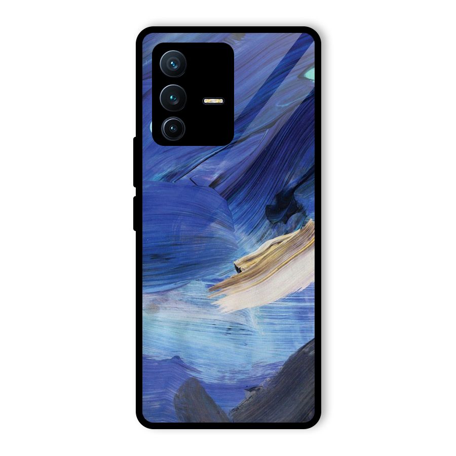 Paint Brush Strokes Glass Back Case for Vivo V23 Pro