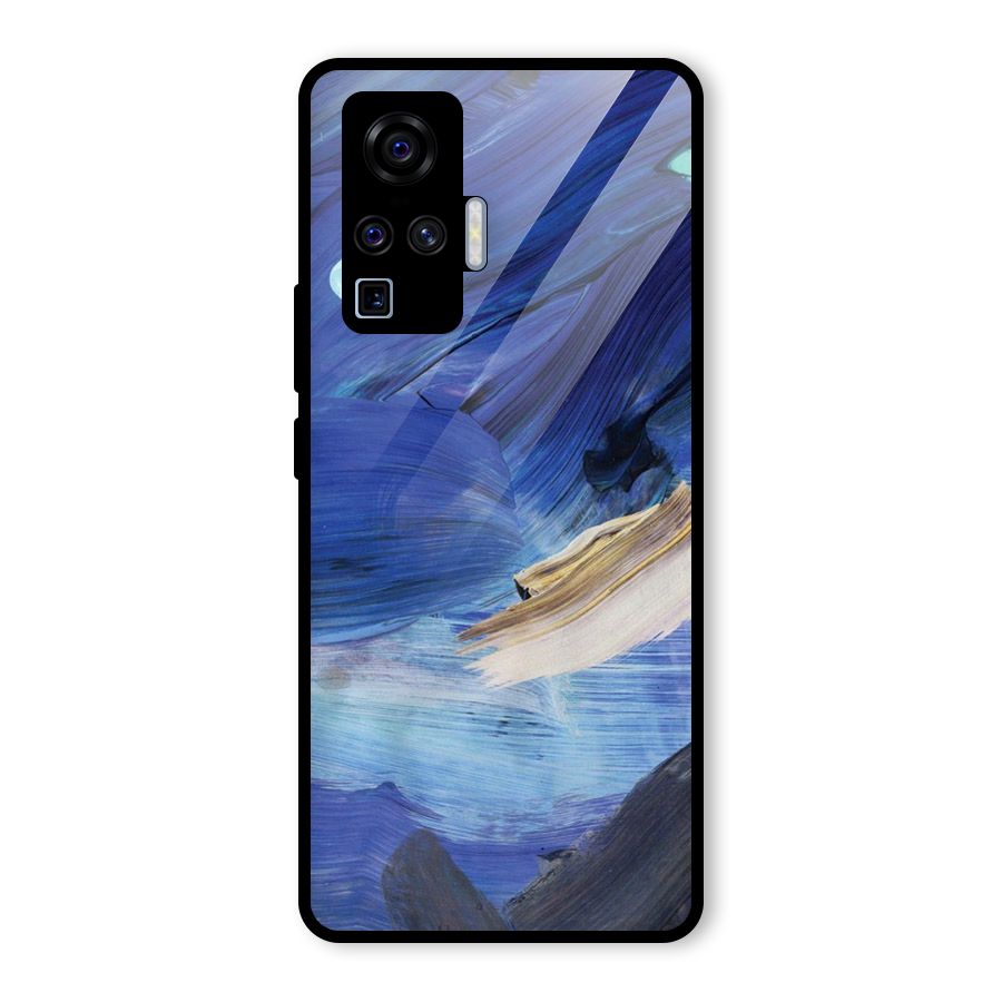 Paint Brush Strokes Glass Back Case for Vivo X50 Pro
