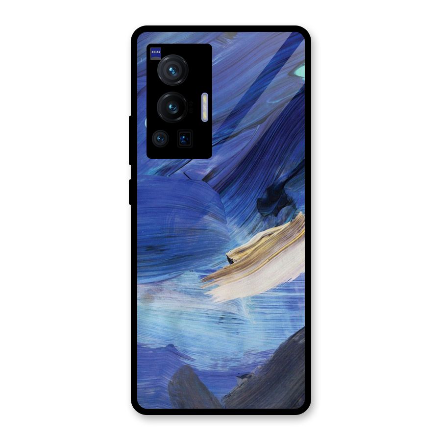 Paint Brush Strokes Glass Back Case for Vivo X70 Pro