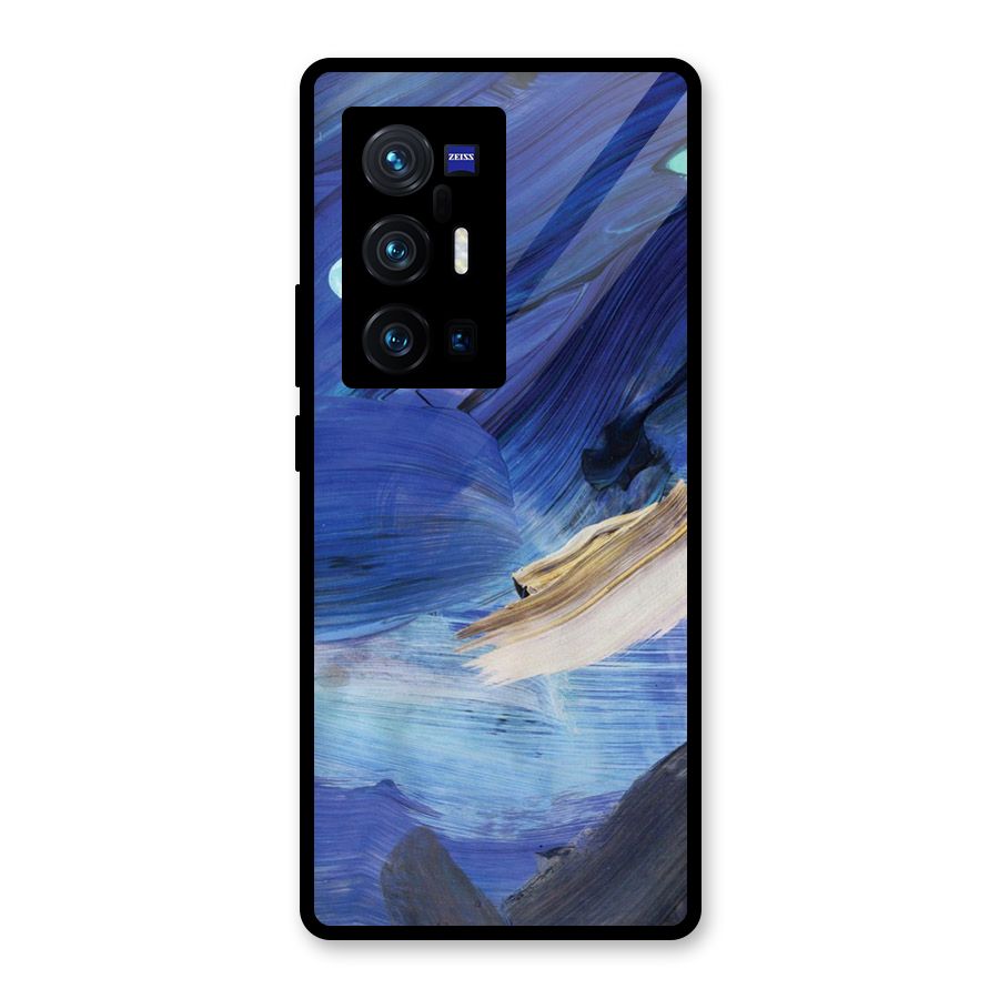 Paint Brush Strokes Glass Back Case for Vivo X70 Pro Plus