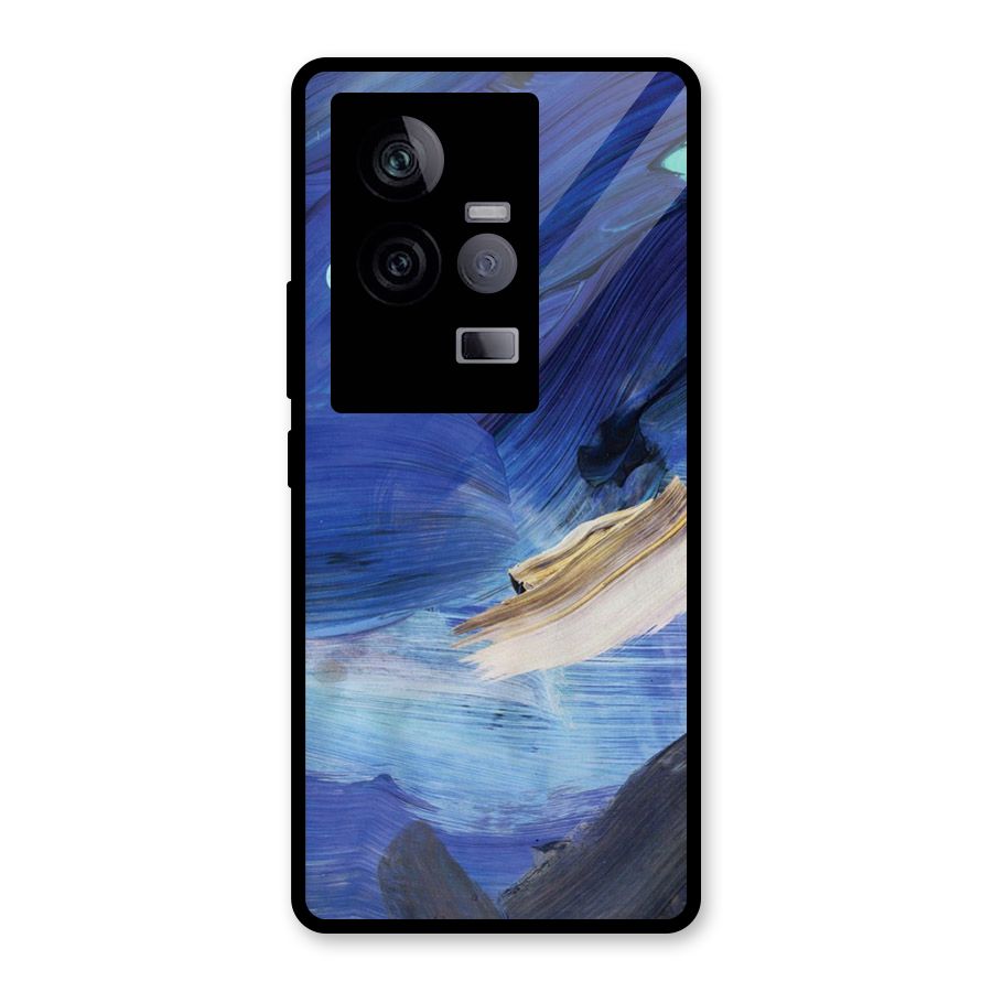 Paint Brush Strokes Glass Back Case for Vivo iQOO 11 5G