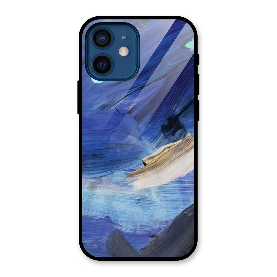 Paint Brush Strokes Glass Back Case for iPhone 12 Mini