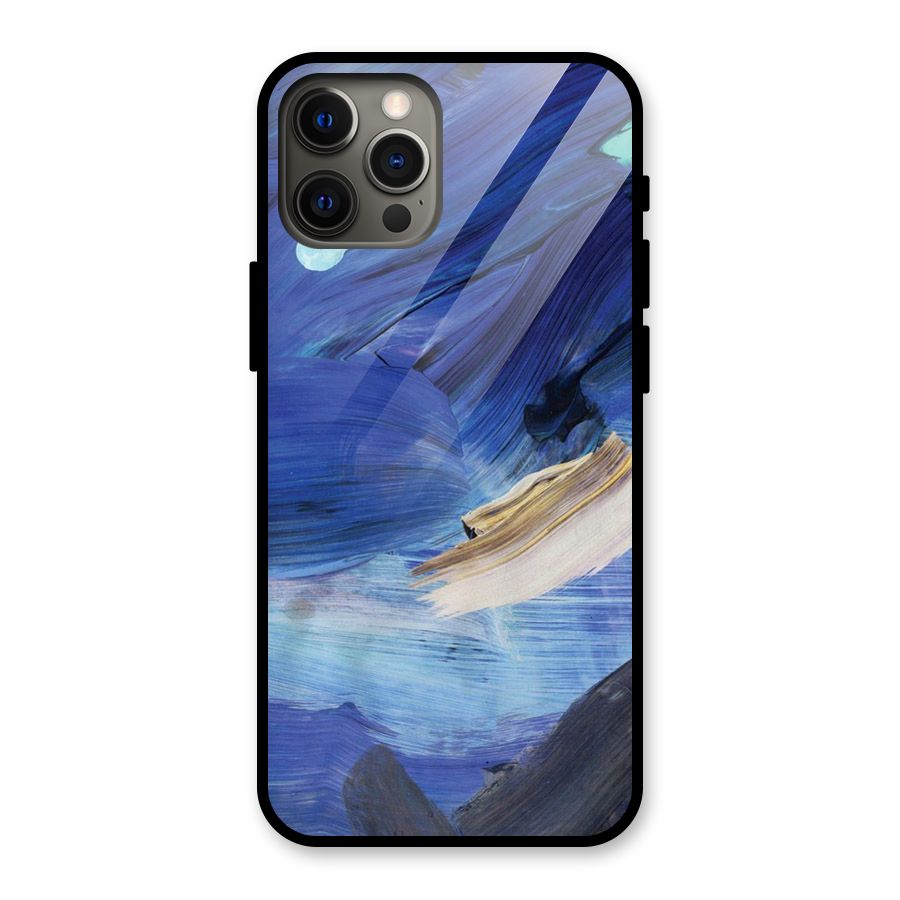 Paint Brush Strokes Glass Back Case for iPhone 12 Pro Max