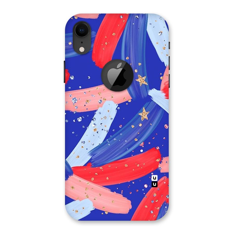 Paint Stars Back Case for iPhone XR Logo Cut