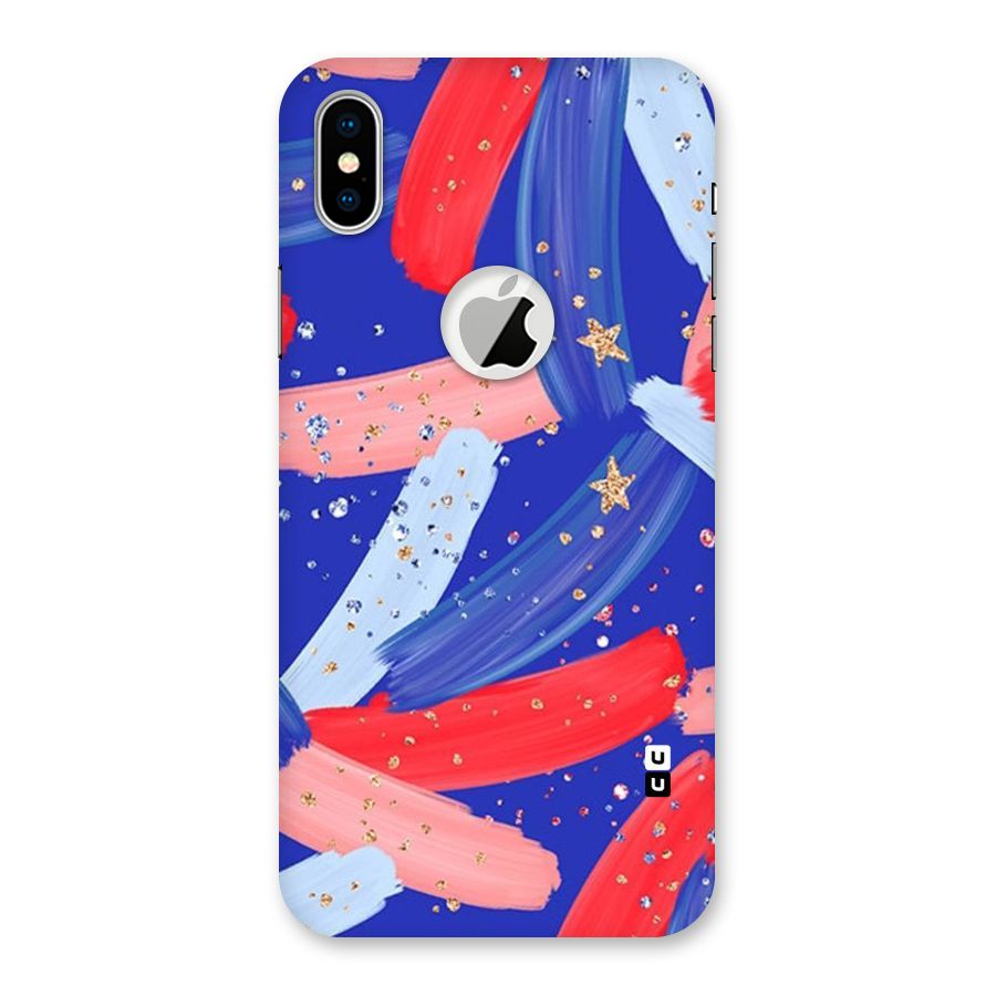 Paint Stars Back Case for iPhone X Logo Cut