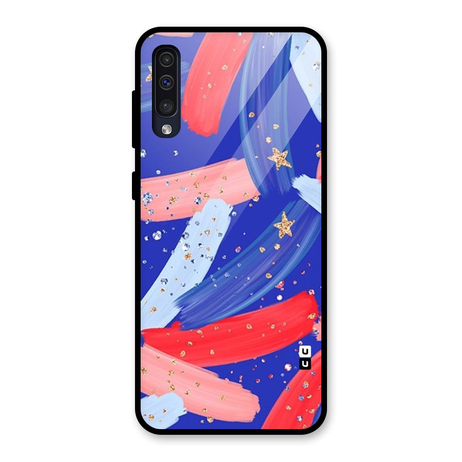 Paint Stars Glass Back Case for Galaxy A30s