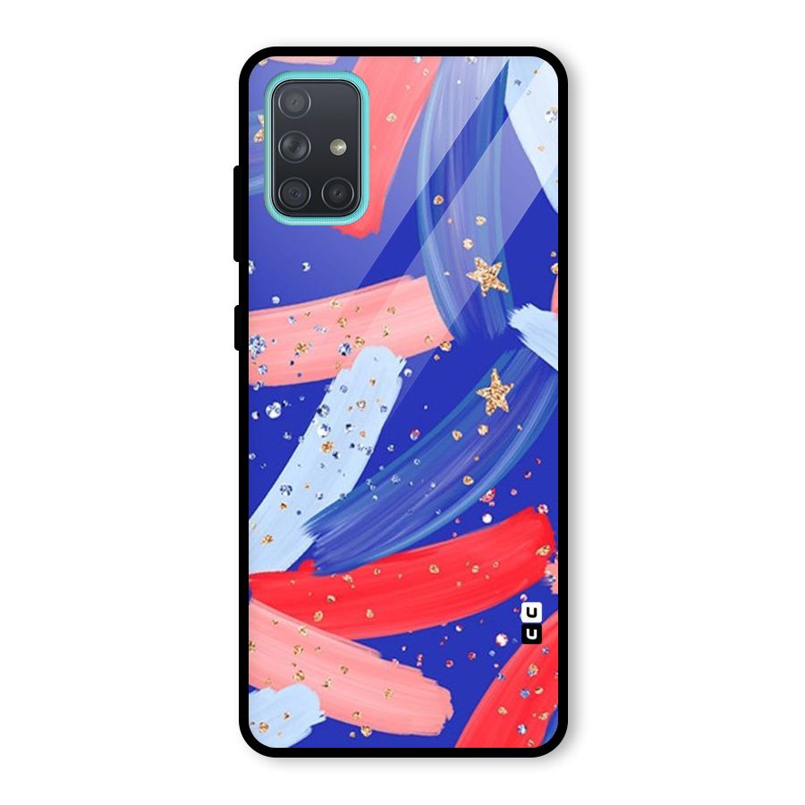 Paint Stars Glass Back Case for Galaxy A71