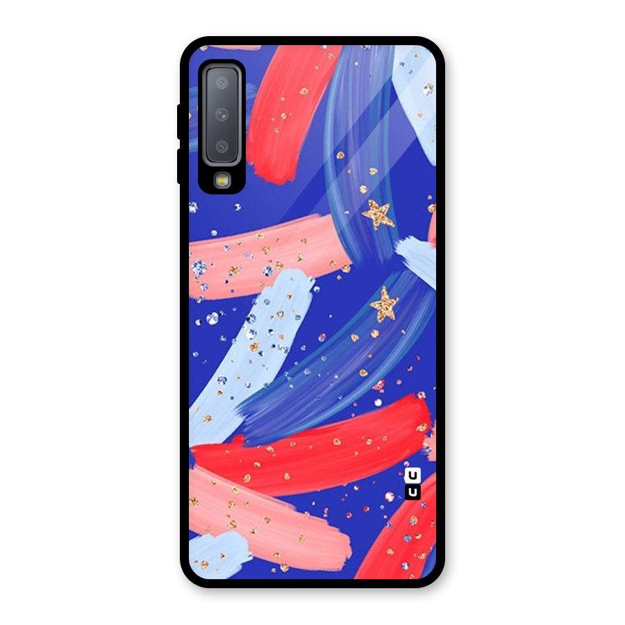 Paint Stars Glass Back Case for Galaxy A7 (2018)
