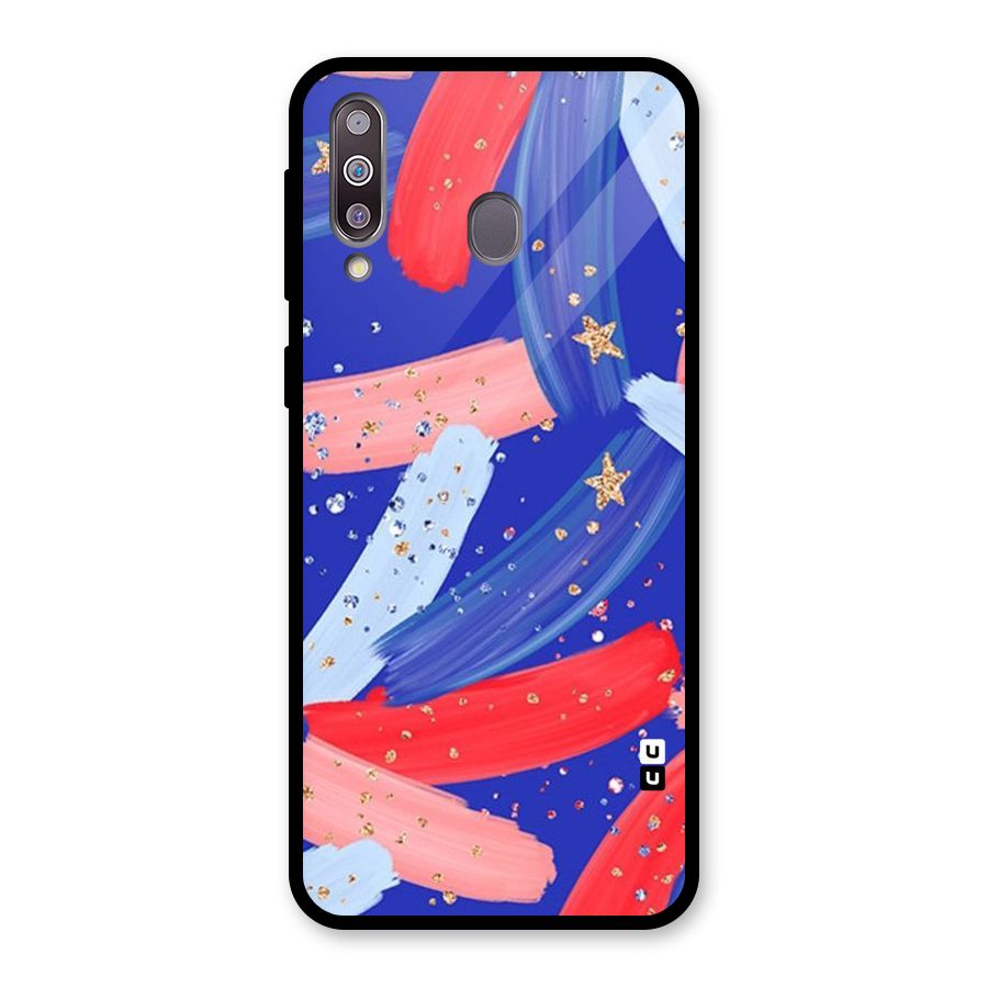 Paint Stars Glass Back Case for Galaxy M30