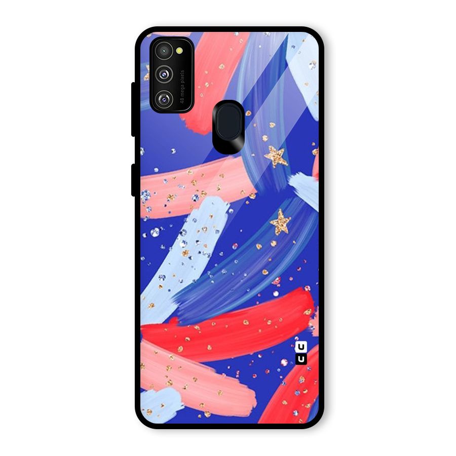 Paint Stars Glass Back Case for Galaxy M30s