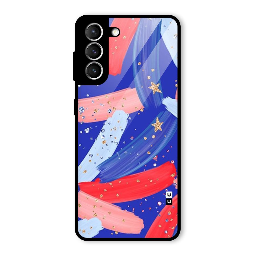 Paint Stars Glass Back Case for Galaxy S21 5G