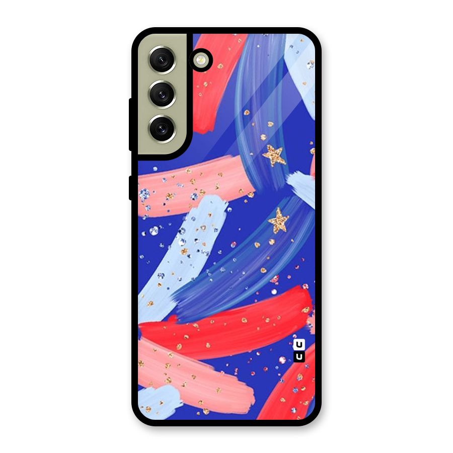 Paint Stars Glass Back Case for Galaxy S21 FE 5G