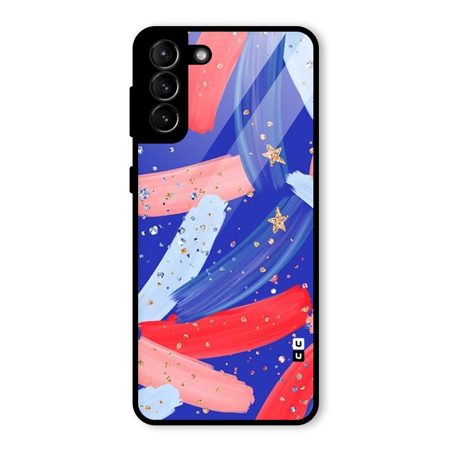 Paint Stars Glass Back Case for Galaxy S21 Plus