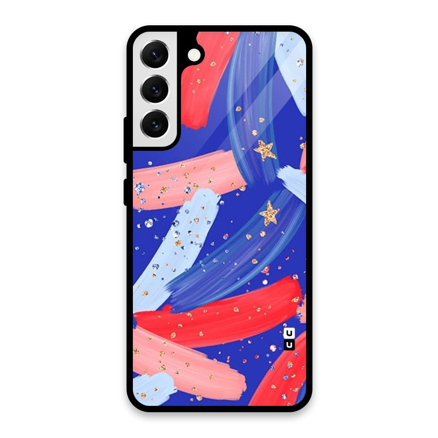 Paint Stars Glass Back Case for Galaxy S22 Plus 5G