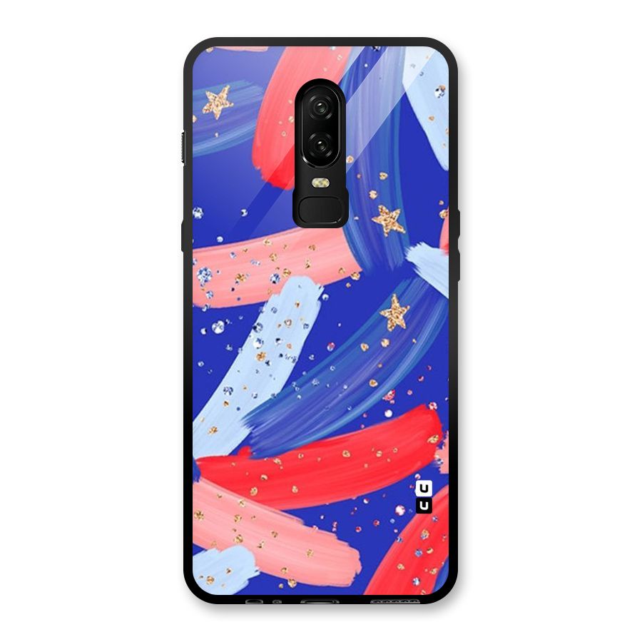 Paint Stars Glass Back Case for OnePlus 6