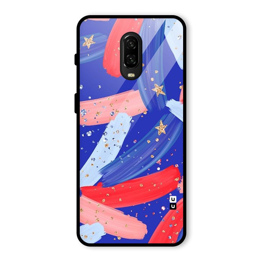 Paint Stars Glass Back Case for OnePlus 6T